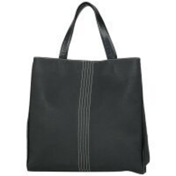 LOEWE Anagram Shoulder Bag Tote Logo Leather Black - Picture 1 of 6